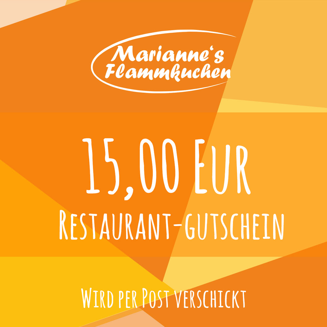 Marianne's Flammkuchen Restaurant - Gutschein im Wert von 15 €